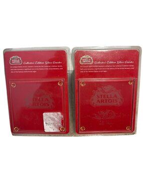 Stella Artois Coasters Collectors Edition Glass Lot Of 2 Historic Brewery Design
